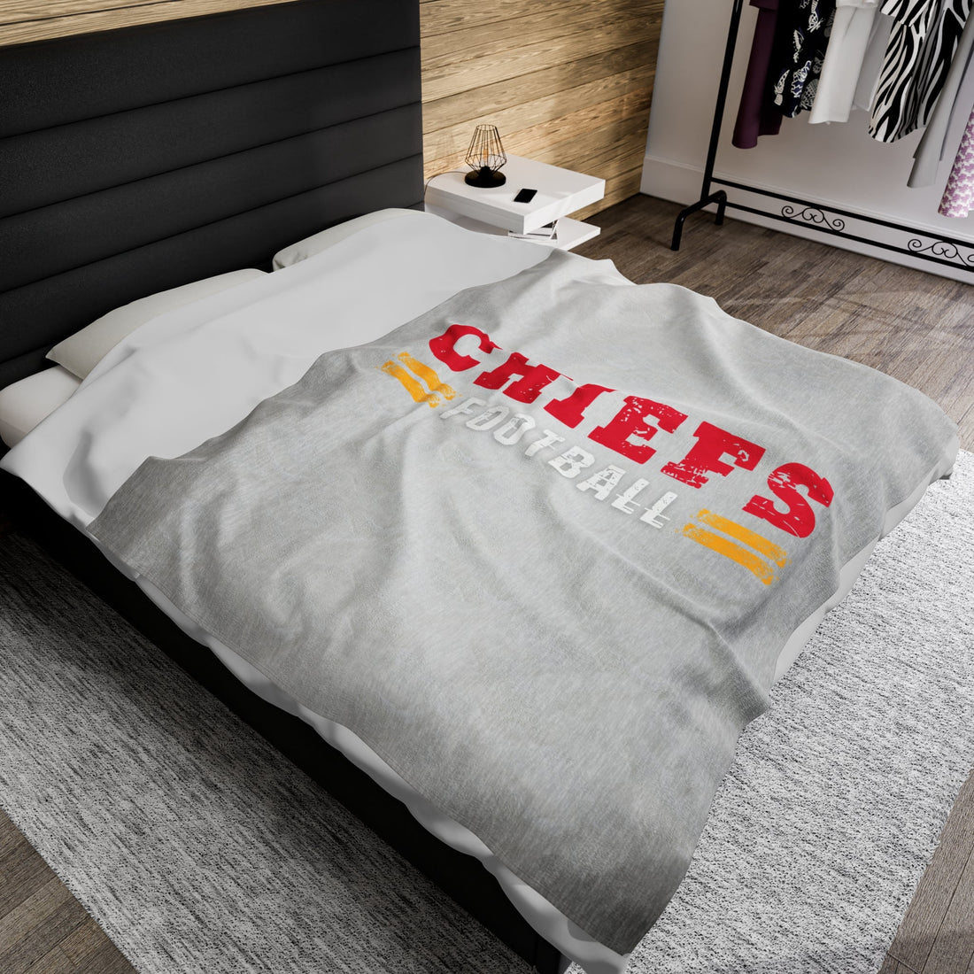 Chiefs Football Velveteen Plush Blanket - All Over Prints - Positively Sassy - Chiefs Football Velveteen Plush Blanket