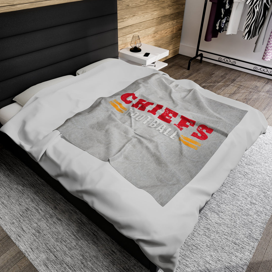 Chiefs Football Velveteen Plush Blanket - All Over Prints - Positively Sassy - Chiefs Football Velveteen Plush Blanket