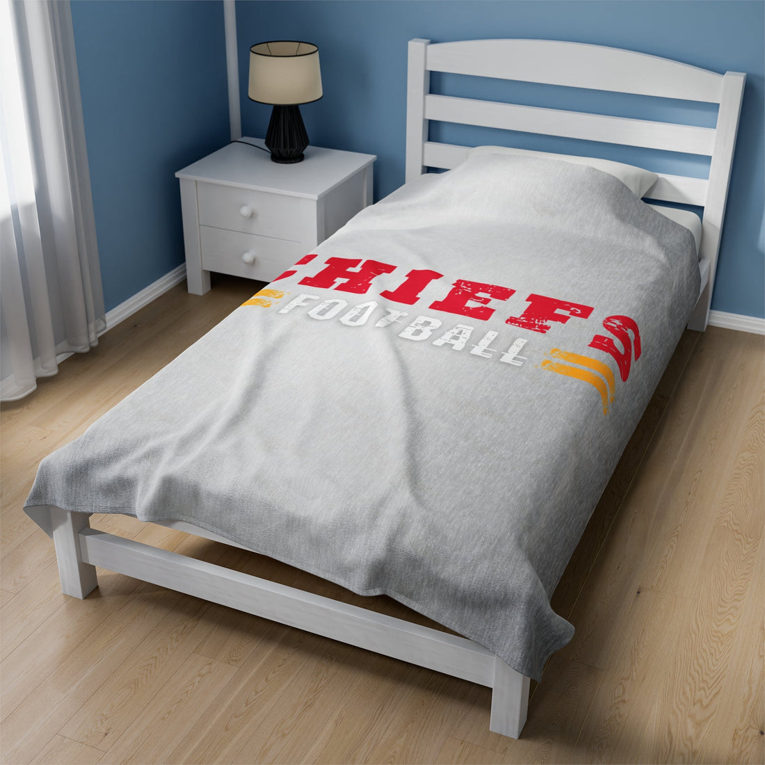 Chiefs Football Velveteen Plush Blanket - All Over Prints - Positively Sassy - Chiefs Football Velveteen Plush Blanket