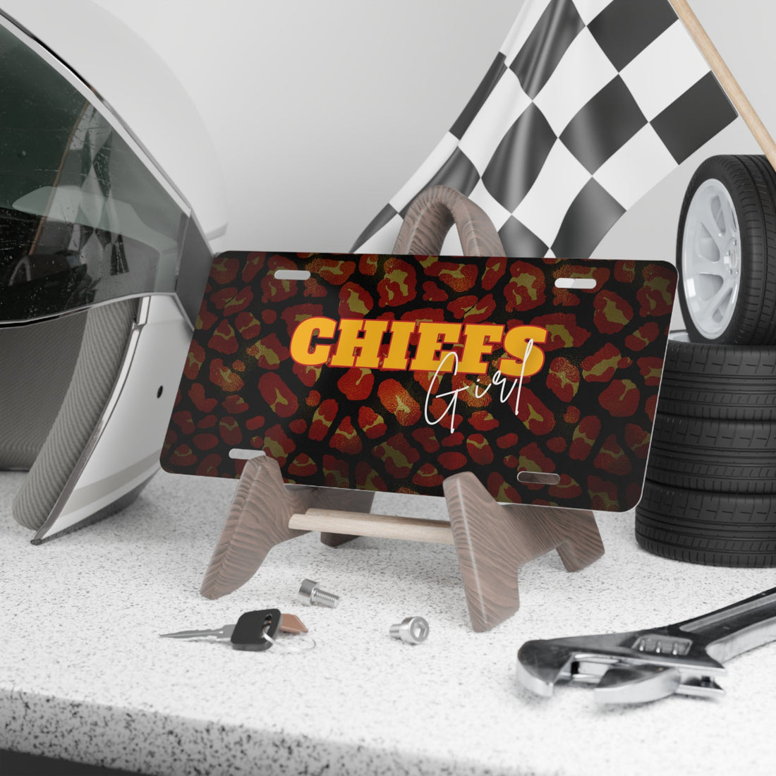 Chiefs Girl Vanity Plate - Accessories - Positively Sassy - Chiefs Girl Vanity Plate