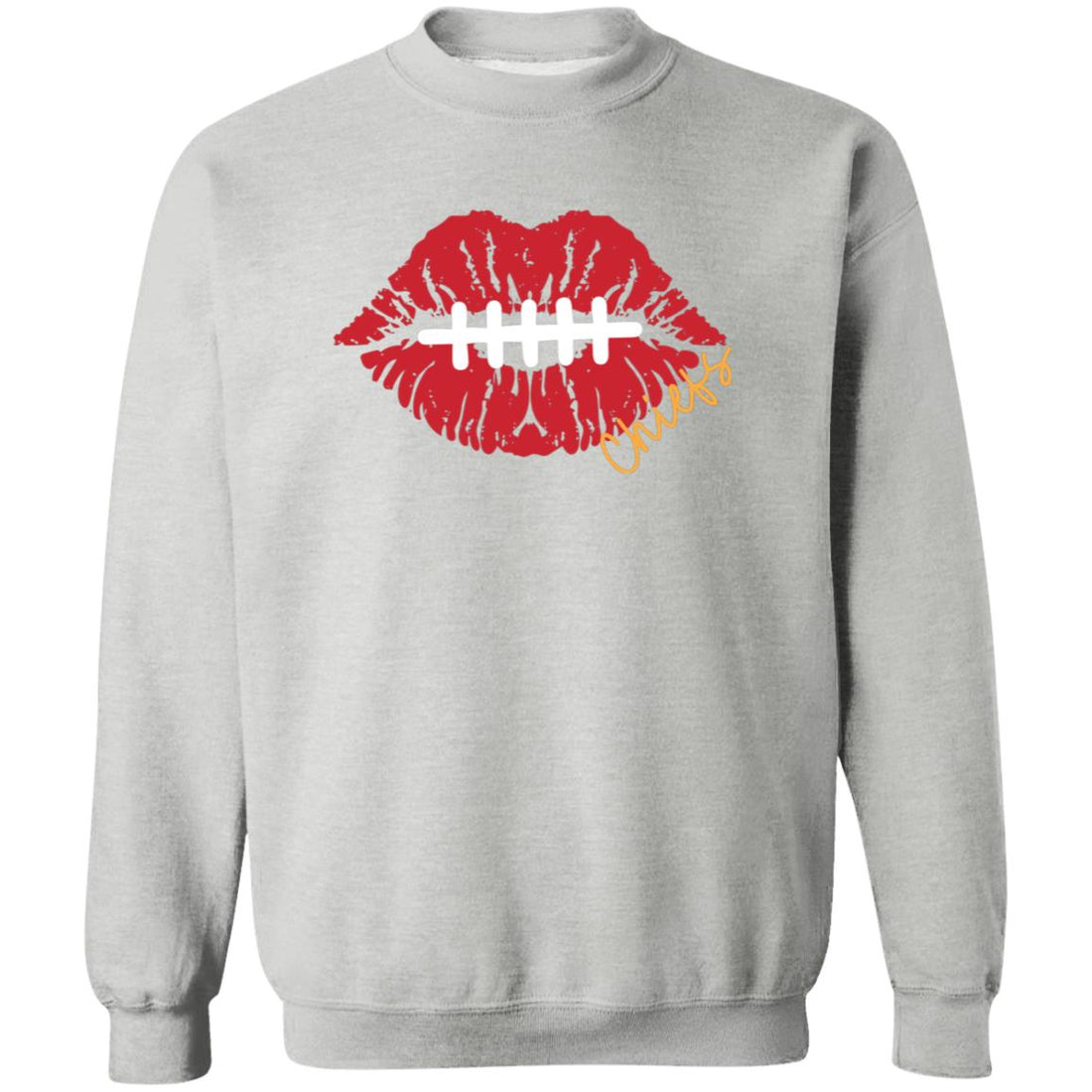 Chiefs Kiss Crewneck Sweatshirt - Sweatshirts - Positively Sassy - Chiefs Kiss Crewneck Sweatshirt