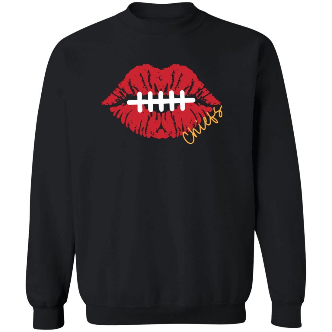 Chiefs Kiss Crewneck Sweatshirt - Sweatshirts - Positively Sassy - Chiefs Kiss Crewneck Sweatshirt