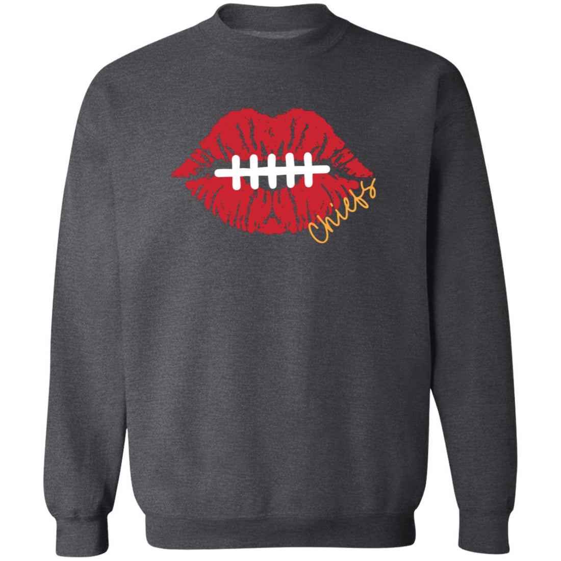 Chiefs Kiss Crewneck Sweatshirt - Sweatshirts - Positively Sassy - Chiefs Kiss Crewneck Sweatshirt