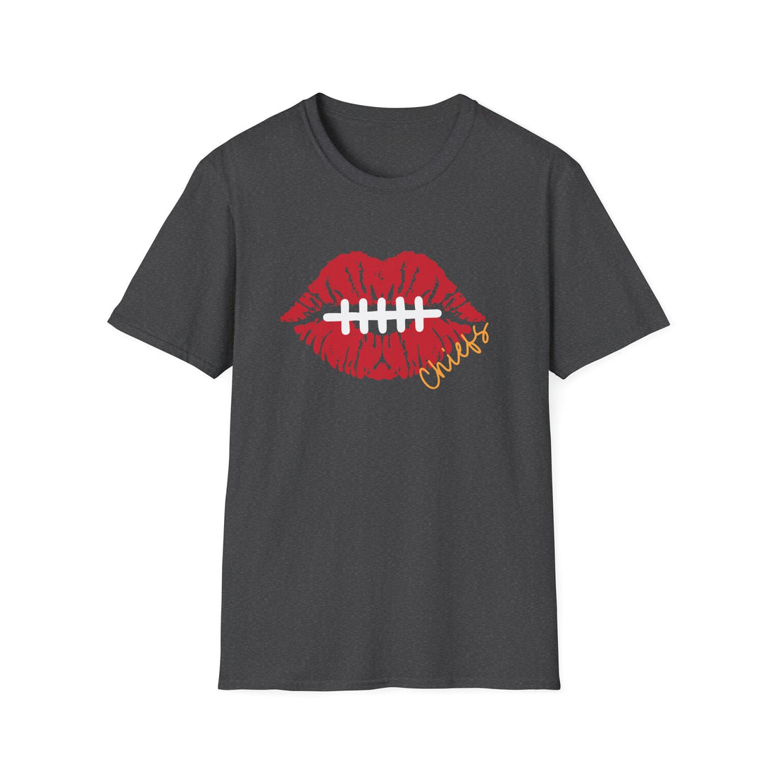 Chiefs Lips Unisex Softstyle T-Shirt - T-Shirt - Positively Sassy - Chiefs Lips Unisex Softstyle T-Shirt