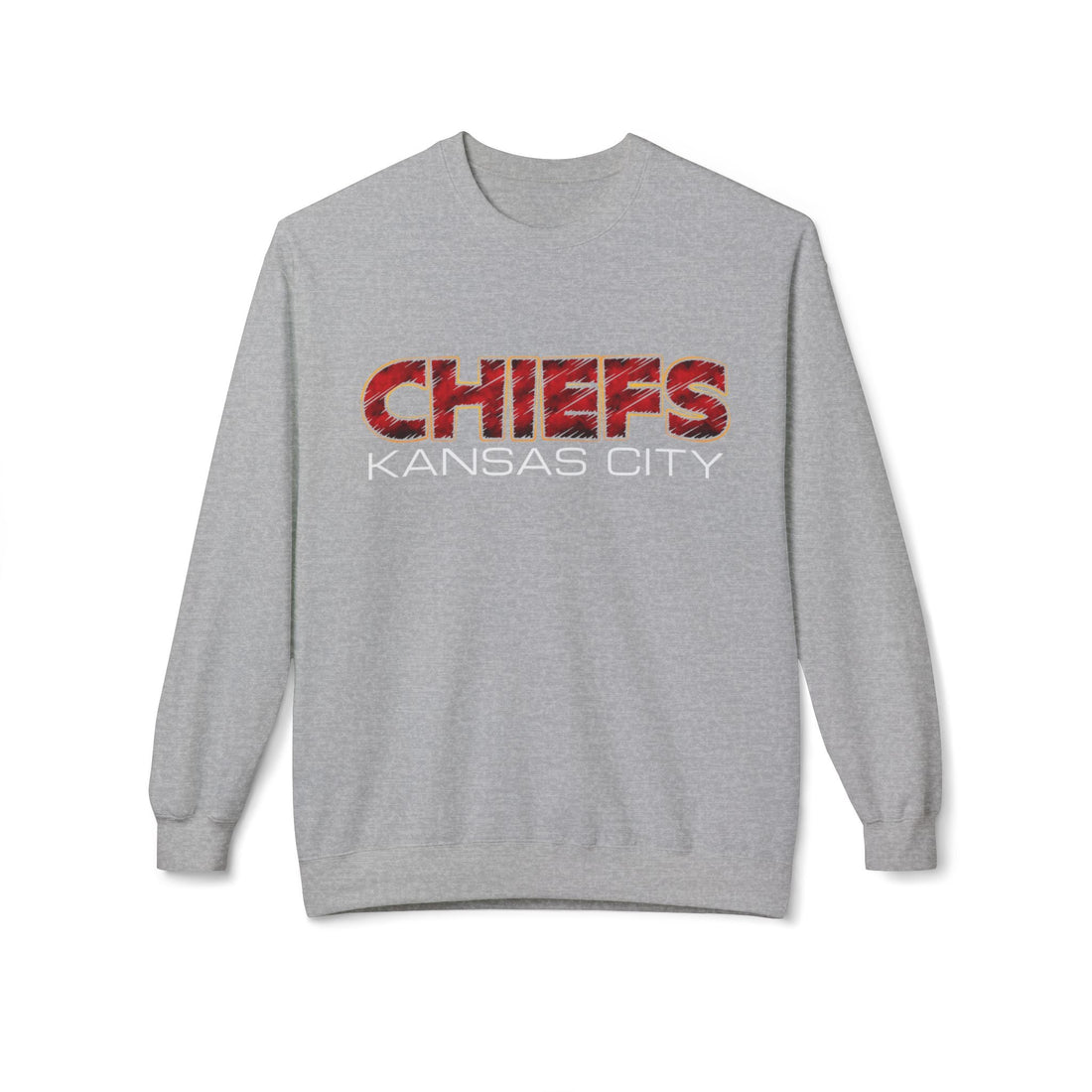 Chiefs Scratch Unisex Midweight Softstyle Fleece Crewneck Sweatshirt - Sweatshirt - Positively Sassy - Chiefs Scratch Unisex Midweight Softstyle Fleece Crewneck Sweatshirt