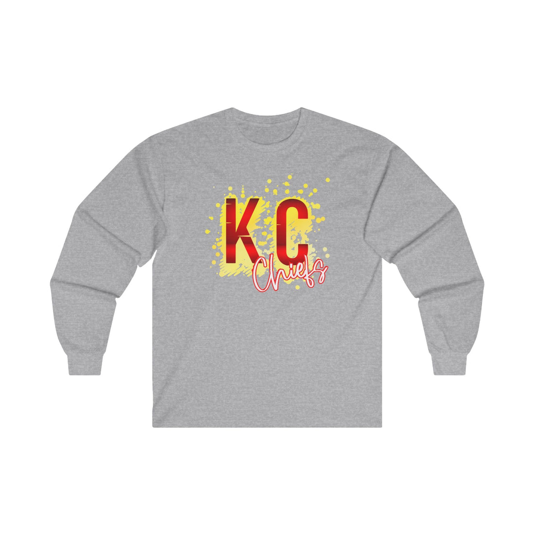 Chiefs Splatter Unisex Ultra Cotton Long Sleeve Tee - Long - sleeve - Positively Sassy - Chiefs Splatter Unisex Ultra Cotton Long Sleeve Tee