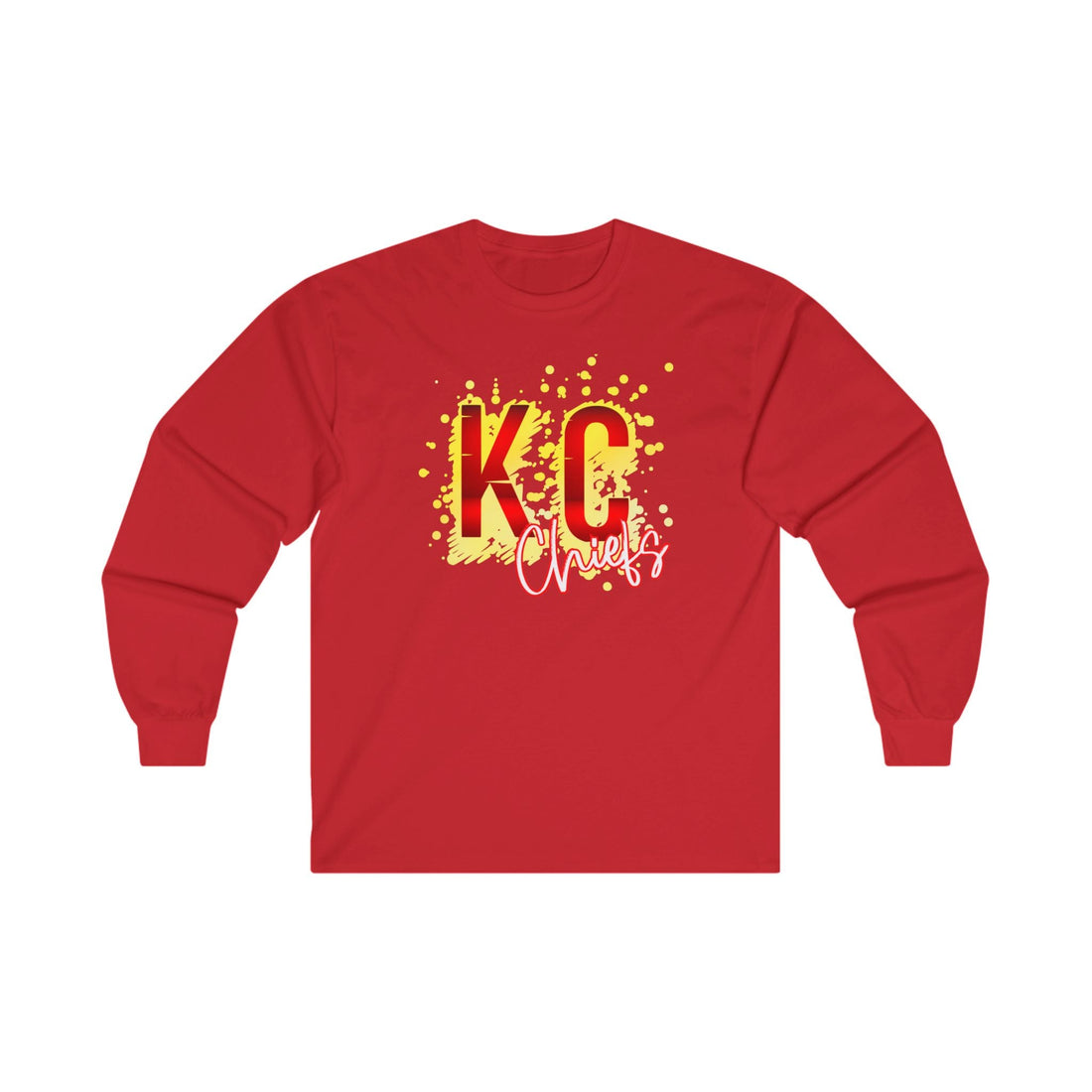 Chiefs Splatter Unisex Ultra Cotton Long Sleeve Tee - Long - sleeve - Positively Sassy - Chiefs Splatter Unisex Ultra Cotton Long Sleeve Tee