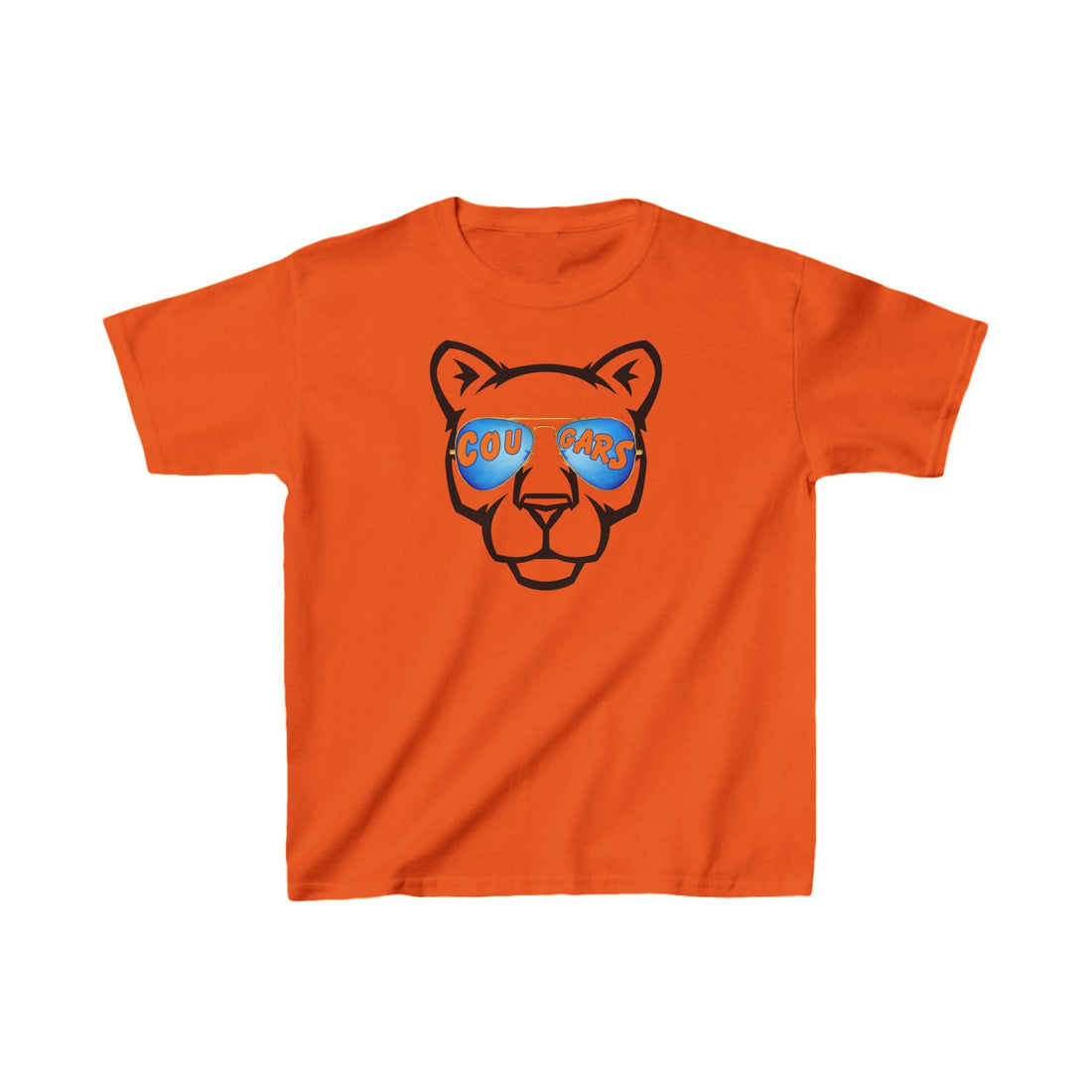 Cougar Glasses - Kids Heavy Cotton™ Tee - Kids clothes - Positively Sassy - Cougar Glasses - Kids Heavy Cotton™ Tee