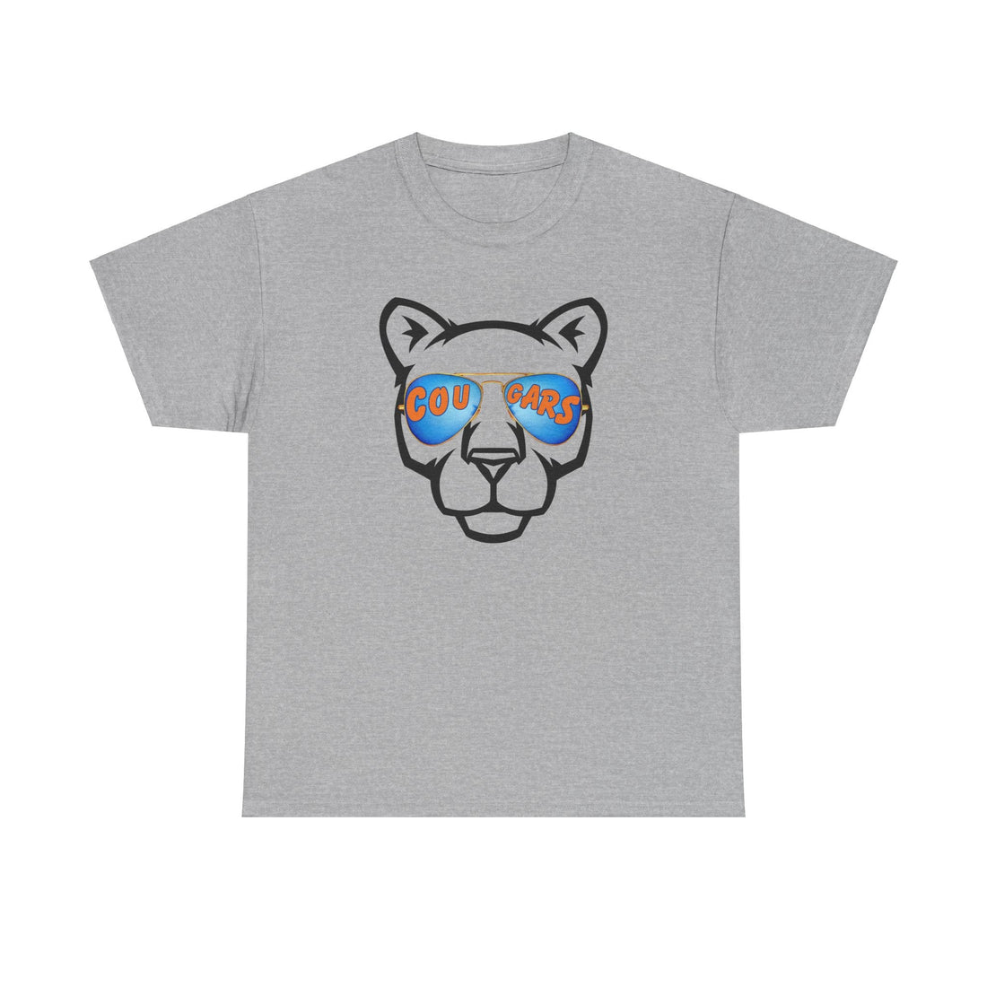 Cougar Glasses (OB 7/8) Gildan 5000 Unisex Heavy Cotton Tee - T-Shirt - Positively Sassy - Cougar Glasses (OB 7/8) Gildan 5000 Unisex Heavy Cotton Tee