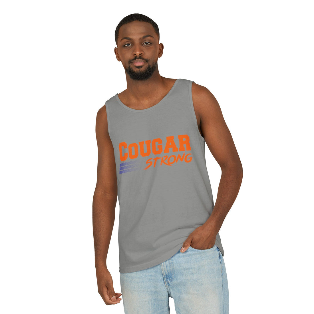 Cougar Strong Unisex Garment - Dyed Tank Top - Tank Top - Positively Sassy - Cougar Strong Unisex Garment - Dyed Tank Top