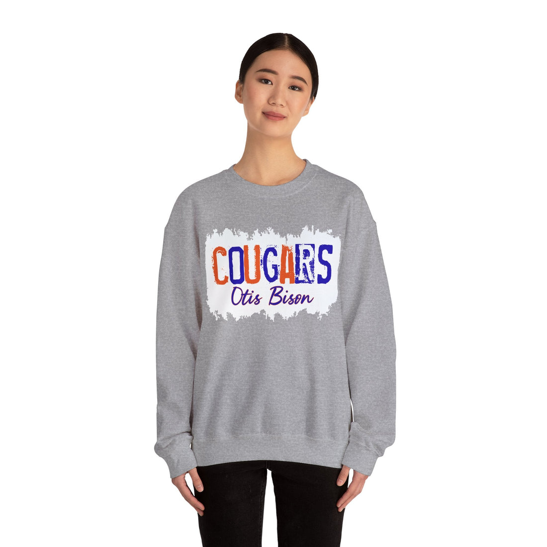 Cougars Stamp (OB 17) Unisex Heavy Blend™ Crewneck Sweatshirt - Sweatshirt - Positively Sassy - Cougars Stamp (OB 17) Unisex Heavy Blend™ Crewneck Sweatshirt