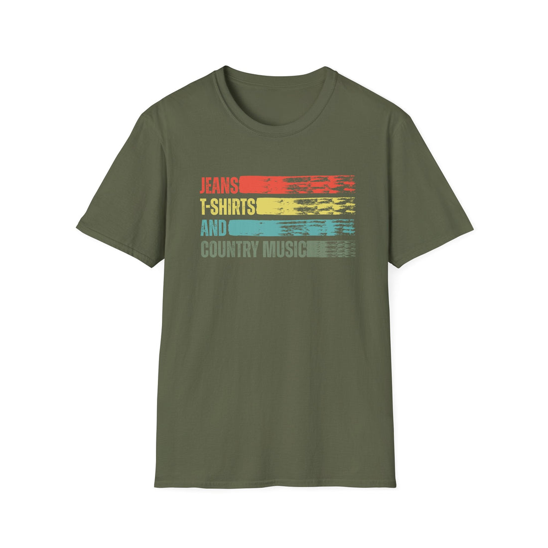 Country Music Unisex Softstyle T-Shirt - Denim Vibes - T-Shirt - Positively Sassy - Country Music Unisex Softstyle T-Shirt - Denim Vibes