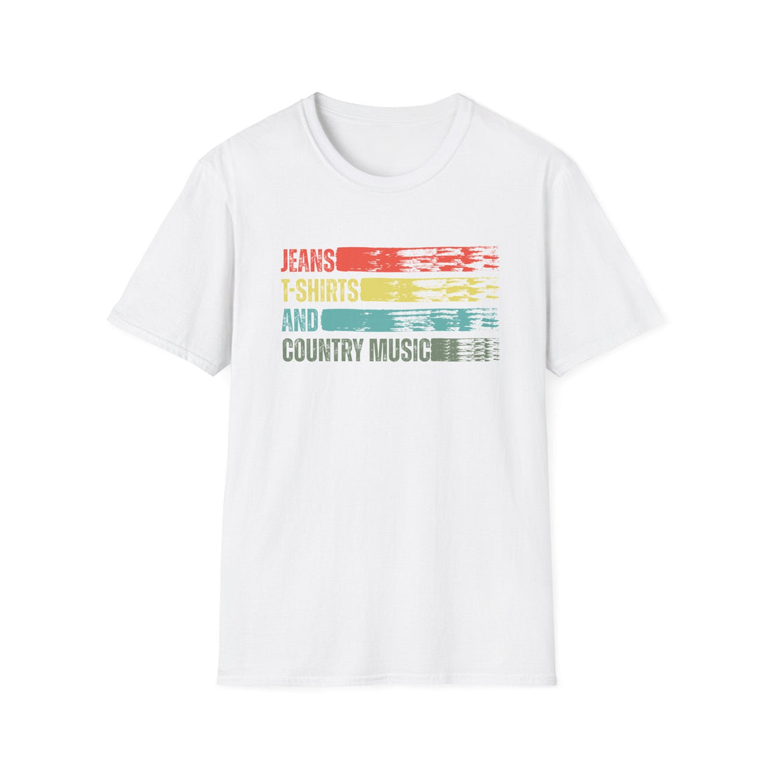 Country Music Unisex Softstyle T-Shirt - Denim Vibes - T-Shirt - Positively Sassy - Country Music Unisex Softstyle T-Shirt - Denim Vibes