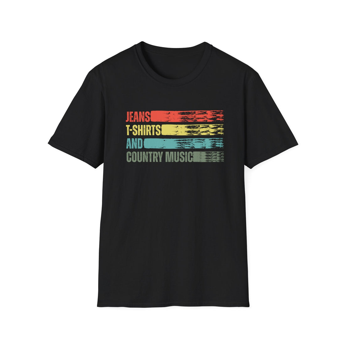 Country Music Unisex Softstyle T-Shirt - Denim Vibes - T-Shirt - Positively Sassy - Country Music Unisex Softstyle T-Shirt - Denim Vibes