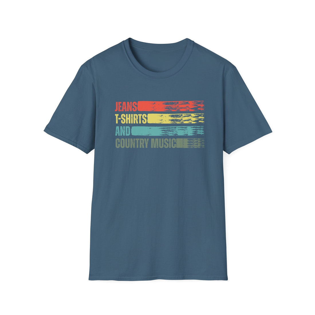 Country Music Unisex Softstyle T-Shirt - Denim Vibes - T-Shirt - Positively Sassy - Country Music Unisex Softstyle T-Shirt - Denim Vibes