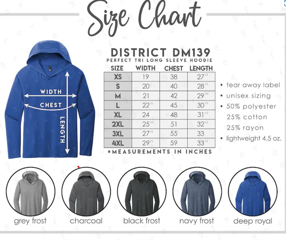 District ® Perfect Tri ® Long Sleeve Hoodie - Long Sleeve - Positively Sassy - District ® Perfect Tri ® Long Sleeve Hoodie