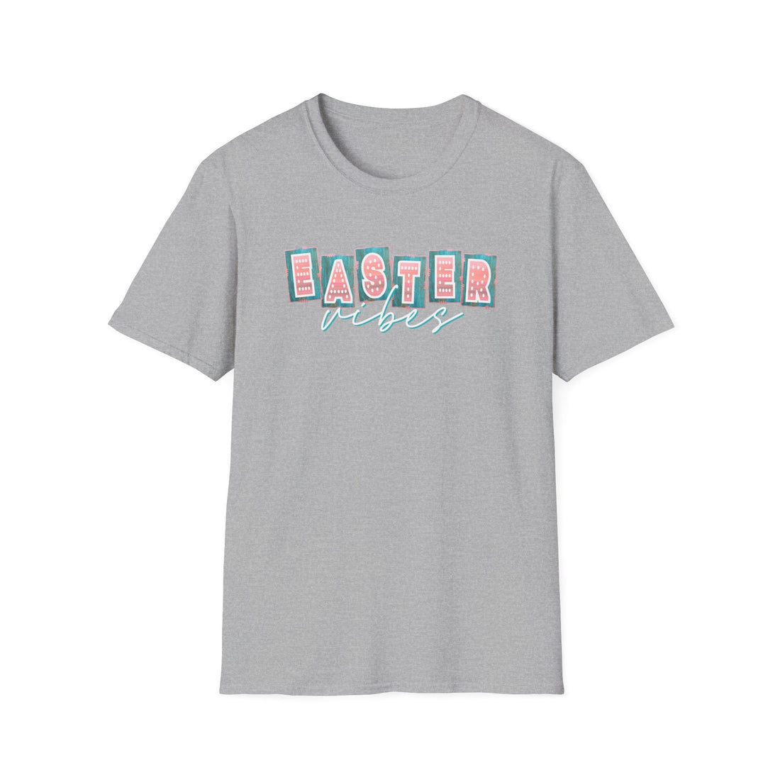 Easter Vibes Lettrs Softstyle T-Shirt - T-Shirt - Positively Sassy - Easter Vibes Lettrs Softstyle T-Shirt