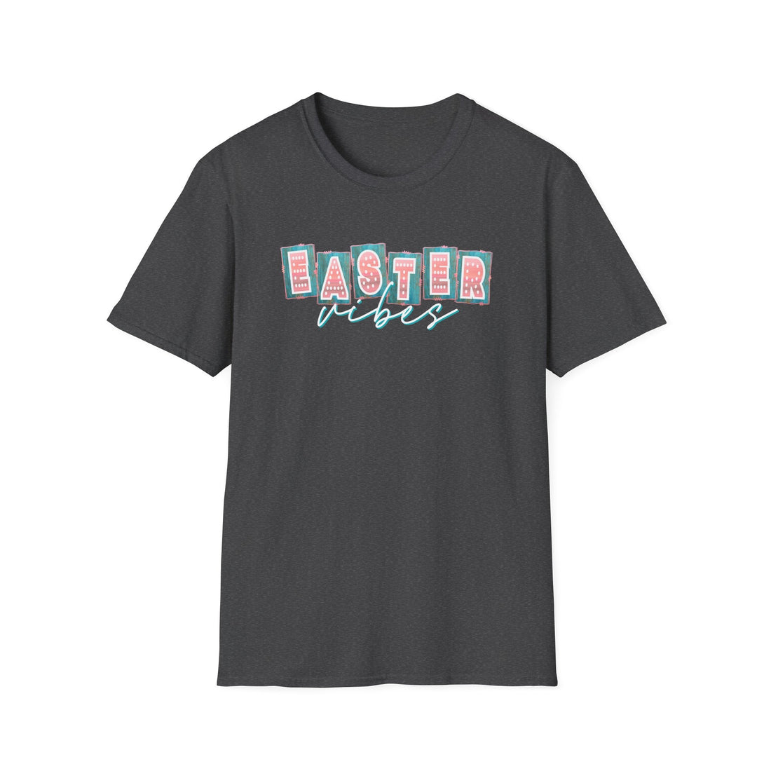 Easter Vibes Lettrs Softstyle T-Shirt - T-Shirt - Positively Sassy - Easter Vibes Lettrs Softstyle T-Shirt