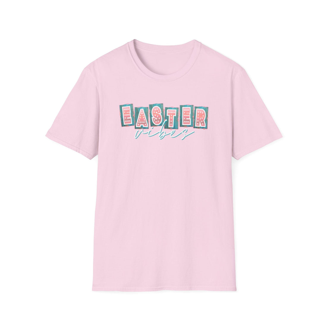 Easter Vibes Lettrs Softstyle T-Shirt - T-Shirt - Positively Sassy - Easter Vibes Lettrs Softstyle T-Shirt