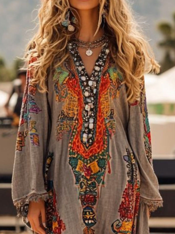 Elegant Fringe Sleeve Dress