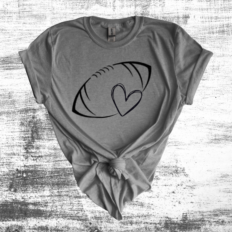 Football Love Unisex T-Shirt - Perfect for Game Day, Valentine's Day, Sports Fans, Casual Wear, Gift Idea - T-Shirt - Positively Sassy - Football Love Unisex T-Shirt - Perfect for Game Day, Valentine's Day, Sports Fans, Casual Wear, Gift Idea