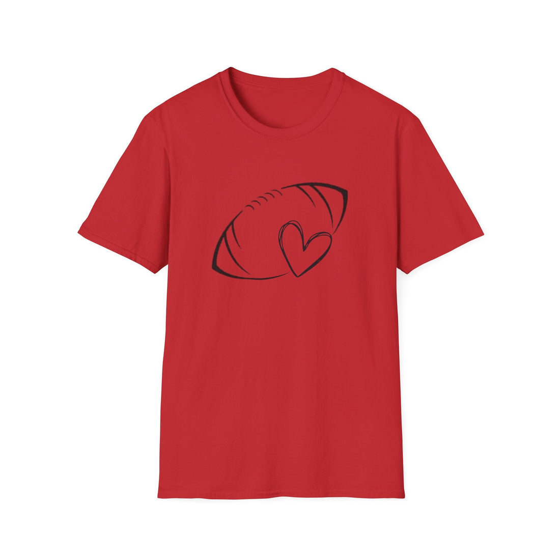 Football Love Unisex T-Shirt - Perfect for Game Day, Valentine's Day, Sports Fans, Casual Wear, Gift Idea - T-Shirt - Positively Sassy - Football Love Unisex T-Shirt - Perfect for Game Day, Valentine's Day, Sports Fans, Casual Wear, Gift Idea