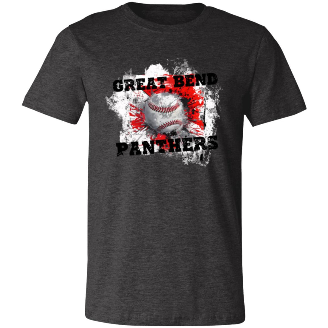 GB Panthers Baseball Splat 3001C Bella + Canvas Unisex Jersey Short - Sleeve T-Shirt - T-Shirts - Positively Sassy - GB Panthers Baseball Splat 3001C Bella + Canvas Unisex Jersey Short - Sleeve T-Shirt