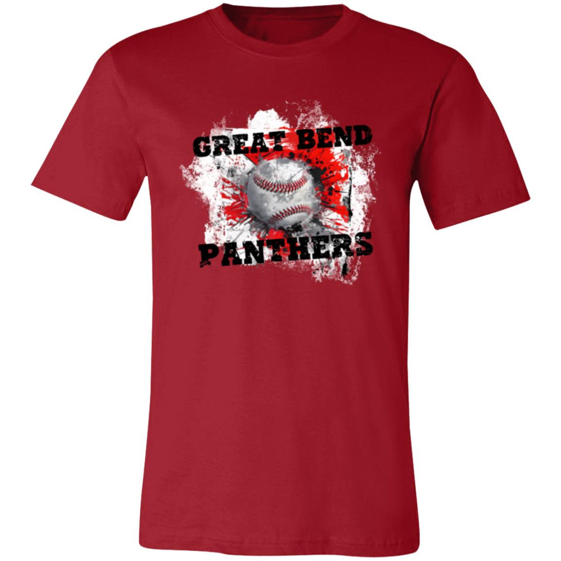 GB Panthers Baseball Splat 3001C Bella + Canvas Unisex Jersey Short - Sleeve T-Shirt - T-Shirts - Positively Sassy - GB Panthers Baseball Splat 3001C Bella + Canvas Unisex Jersey Short - Sleeve T-Shirt