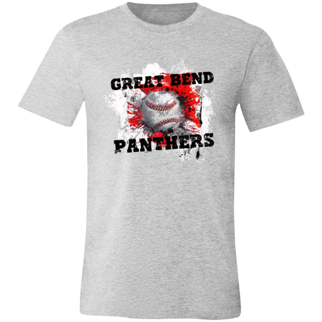 GB Panthers Baseball Splat 3001C Bella + Canvas Unisex Jersey Short - Sleeve T-Shirt - T-Shirts - Positively Sassy - GB Panthers Baseball Splat 3001C Bella + Canvas Unisex Jersey Short - Sleeve T-Shirt