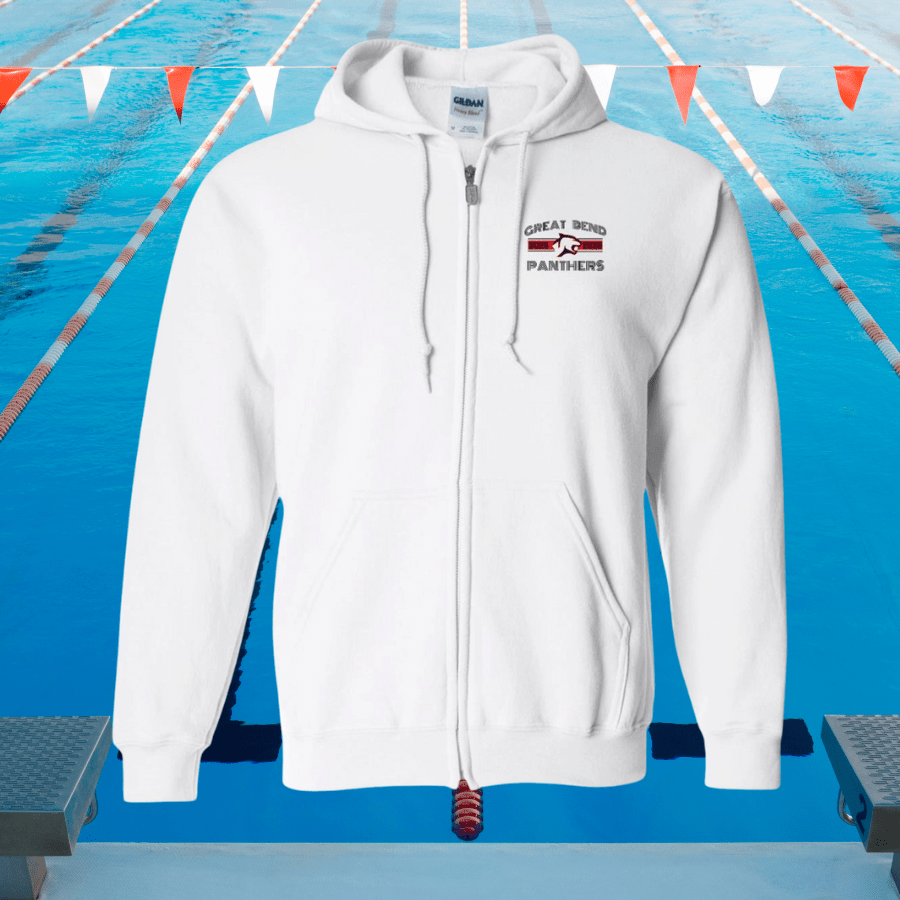 GB Panthers Swim Unisex G186 Gildan Zip Up Hooded Sweatshirt - Hoodies - Positively Sassy - GB Panthers Swim Unisex G186 Gildan Zip Up Hooded Sweatshirt