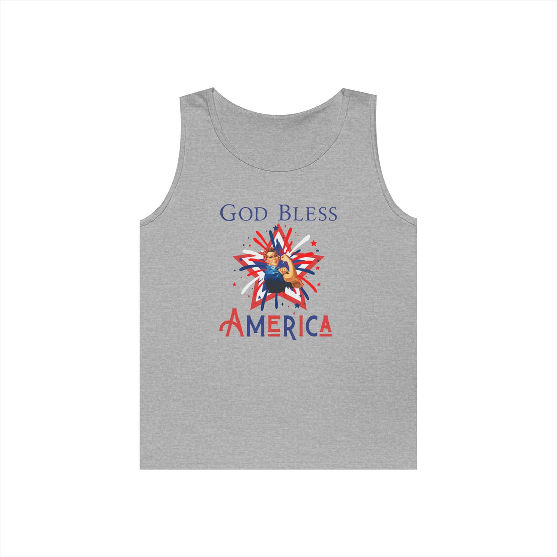 God Bless America Tank Top, Patriotic Unisex Cotton Sleeveless Tee, July 4th Outfit, Summer Wear, Independence Day Gift - Tank Top - Positively Sassy - God Bless America Tank Top, Patriotic Unisex Cotton Sleeveless Tee, July 4th Outfit, Summer Wear, Independence Day Gift