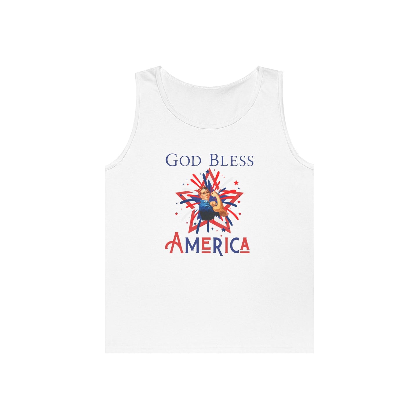 God Bless America Tank Top, Patriotic Unisex Cotton Sleeveless Tee, July 4th Outfit, Summer Wear, Independence Day Gift - Tank Top - Positively Sassy - God Bless America Tank Top, Patriotic Unisex Cotton Sleeveless Tee, July 4th Outfit, Summer Wear, Independence Day Gift