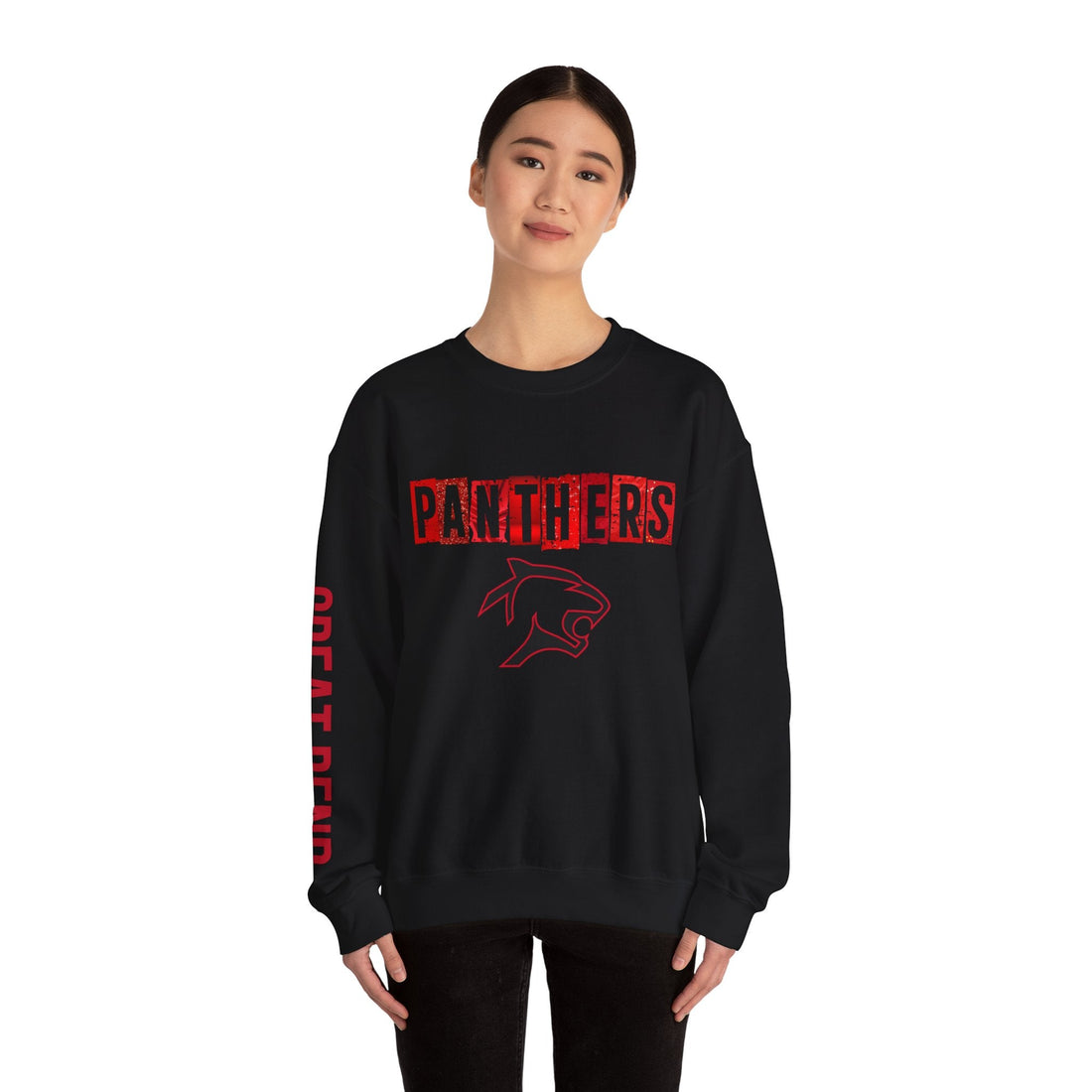 Great Bend Panthers Unisex Crewneck Sleeve Print - Bold Team Spirit Apparel - Sweatshirt - Positively Sassy - Great Bend Panthers Unisex Crewneck Sleeve Print - Bold Team Spirit Apparel