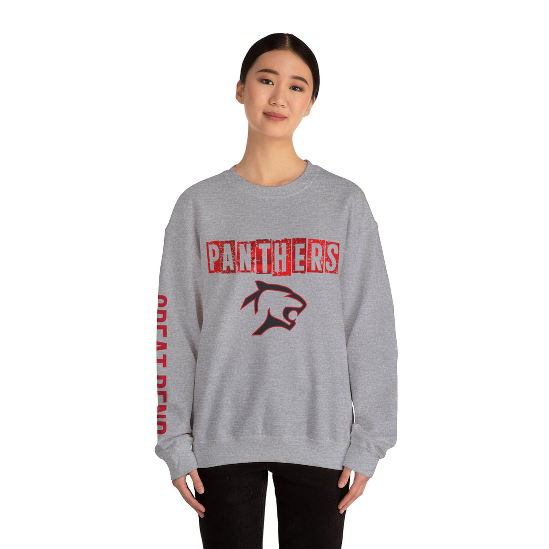 Great Bend Panthers Unisex Crewneck Sleeve Print - Bold Team Spirit Apparel - Sweatshirt - Positively Sassy - Great Bend Panthers Unisex Crewneck Sleeve Print - Bold Team Spirit Apparel