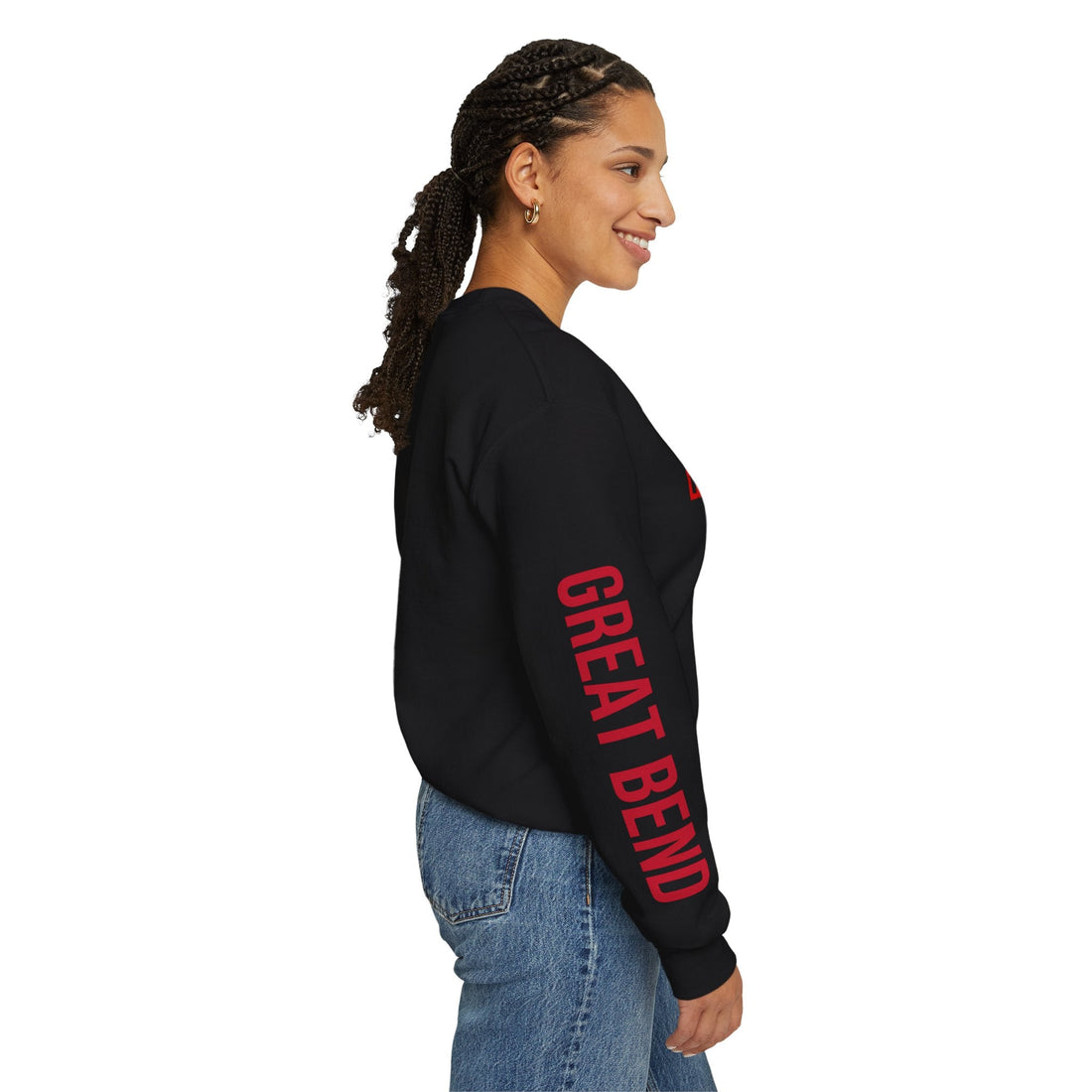 Great Bend Panthers Unisex Crewneck Sleeve Print - Bold Team Spirit Apparel - Sweatshirt - Positively Sassy - Great Bend Panthers Unisex Crewneck Sleeve Print - Bold Team Spirit Apparel