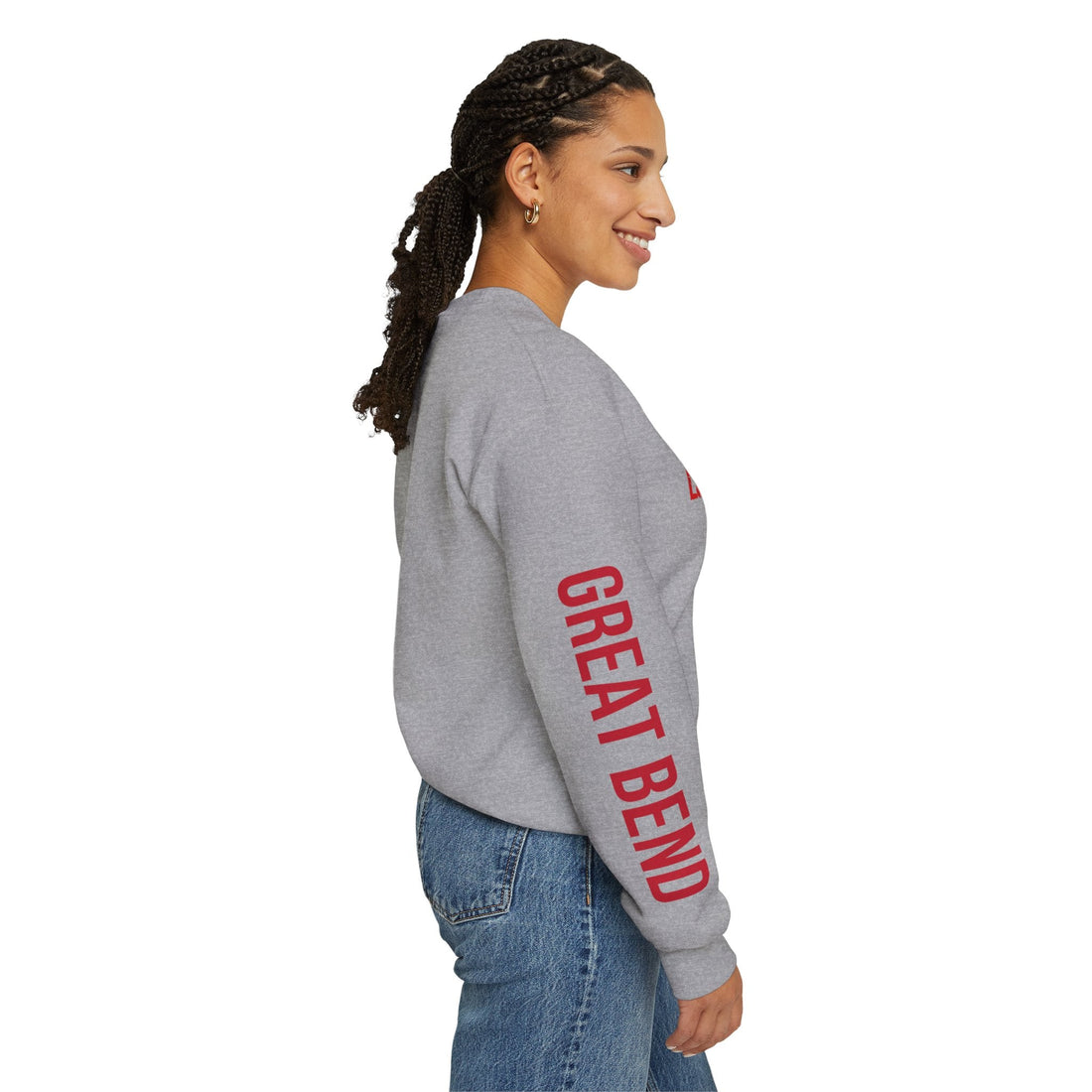 Great Bend Panthers Unisex Crewneck Sleeve Print - Bold Team Spirit Apparel - Sweatshirt - Positively Sassy - Great Bend Panthers Unisex Crewneck Sleeve Print - Bold Team Spirit Apparel