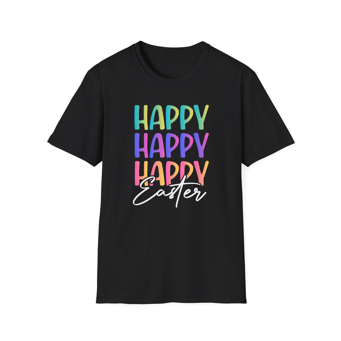 Happy Happy Happy Easter Softstyle T-Shirt - T-Shirt - Positively Sassy - Happy Happy Happy Easter Softstyle T-Shirt