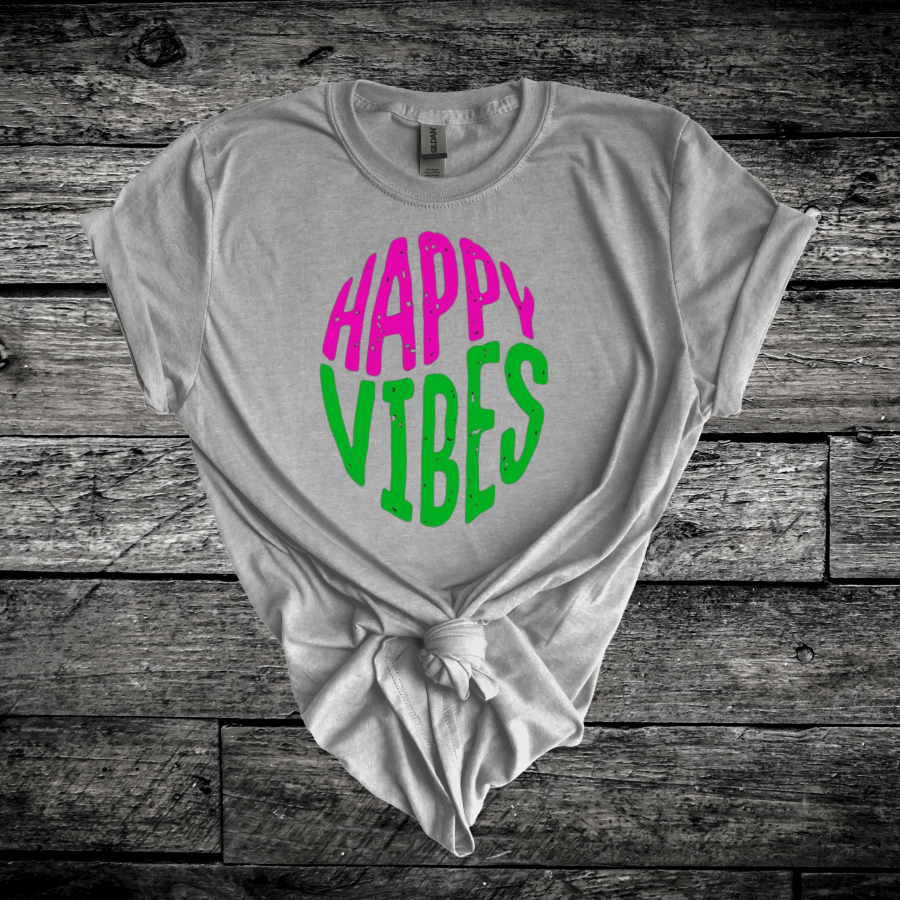 Happy Vibes Softstyle T-Shirt - T-Shirt - Positively Sassy - Happy Vibes Softstyle T-Shirt