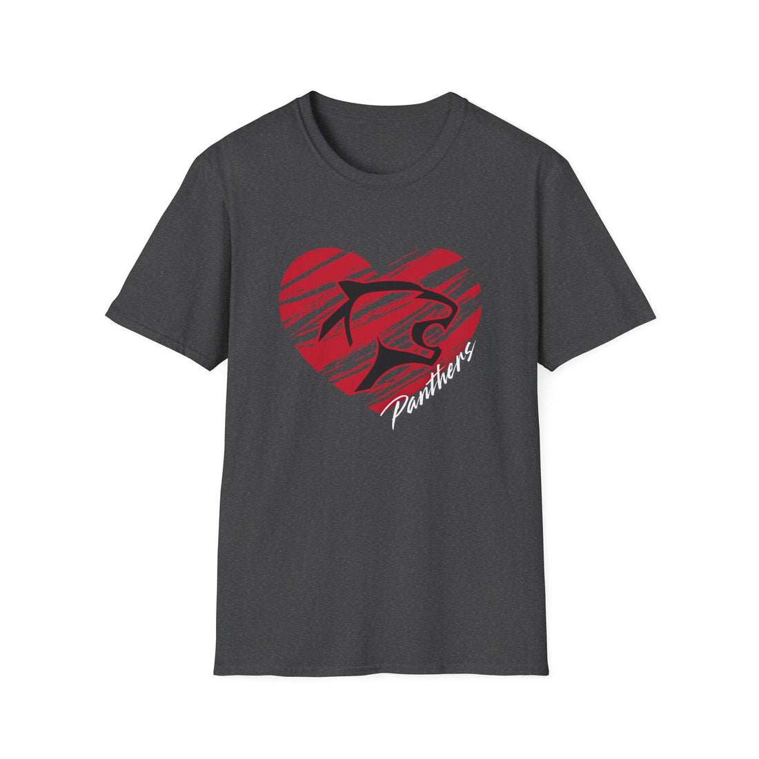 Heart Panthers Unisex Softstyle T-Shirt - Casual Summer Vibe, Perfect for Nature Lovers - T-Shirt - Positively Sassy - Heart Panthers Unisex Softstyle T-Shirt - Casual Summer Vibe, Perfect for Nature Lovers