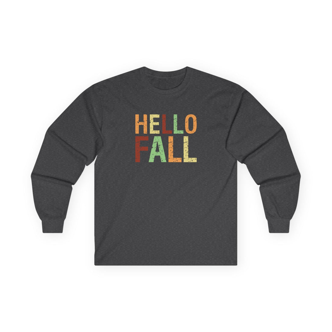 Hello Fall Long Sleeve Tee, Unisex Fall Shirt, Autumn Apparel, Seasonal Fashion, Cozy Fall Outfit, Gratitude Tee - Long - sleeve - Positively Sassy - Hello Fall Long Sleeve Tee, Unisex Fall Shirt, Autumn Apparel, Seasonal Fashion, Cozy Fall Outfit, Gratitude Tee