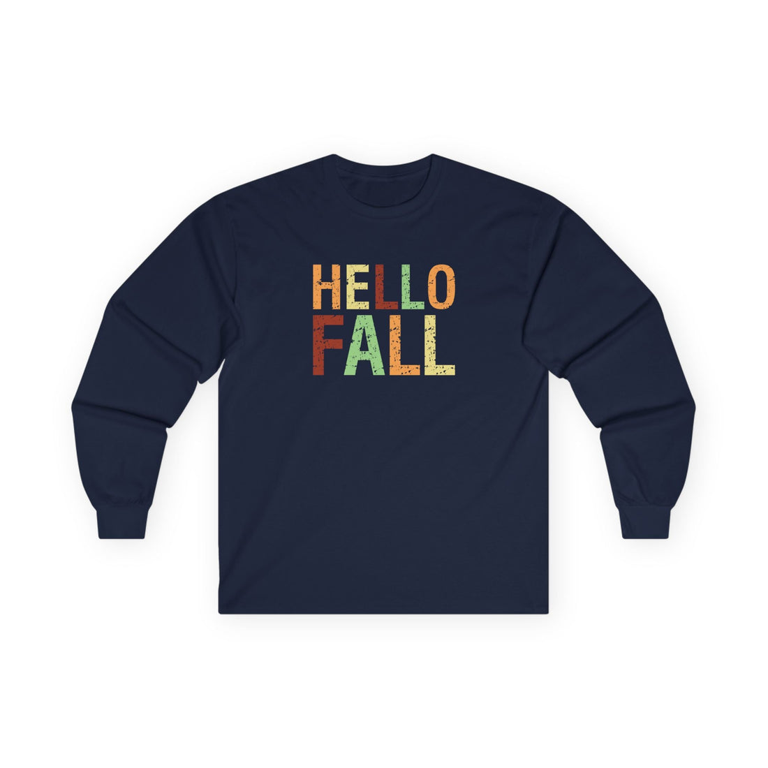 Hello Fall Long Sleeve Tee, Unisex Fall Shirt, Autumn Apparel, Seasonal Fashion, Cozy Fall Outfit, Gratitude Tee - Long - sleeve - Positively Sassy - Hello Fall Long Sleeve Tee, Unisex Fall Shirt, Autumn Apparel, Seasonal Fashion, Cozy Fall Outfit, Gratitude Tee