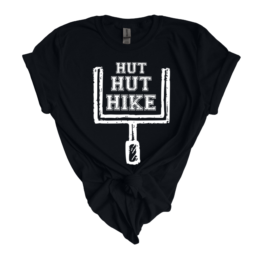 Hiking Themed T-Shirt, Hut Hut Hike Funny Tee, Outdoor Adventure Shirt, Gift for Hikers, Camping Apparel - T-Shirt - Positively Sassy - Hiking Themed T-Shirt, Hut Hut Hike Funny Tee, Outdoor Adventure Shirt, Gift for Hikers, Camping Apparel