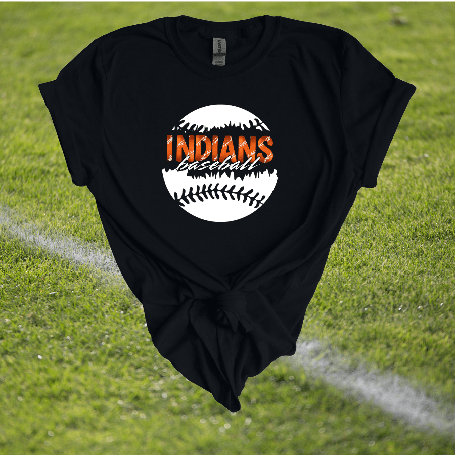 Indians Softball Split T-Shirt - T-Shirts - Positively Sassy - Indians Softball Split T-Shirt