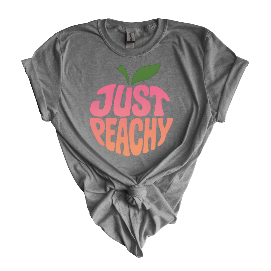 Just Peachy Unisex T-Shirt, Cute Summer Tee, Fun Gift, Casual Wear, Fruit Lover Shirt, Birthday Gift, Everyday Style - T-Shirt - Positively Sassy - Just Peachy Unisex T-Shirt, Cute Summer Tee, Fun Gift, Casual Wear, Fruit Lover Shirt, Birthday Gift, Everyday Style