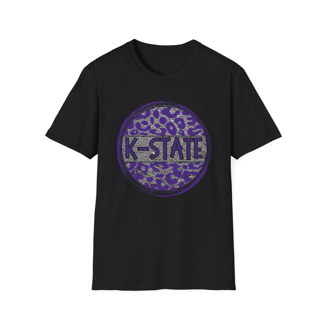 K - State Cheetah Circle Gildan 64000 - T-Shirt - Positively Sassy - K - State Cheetah Circle Gildan 64000