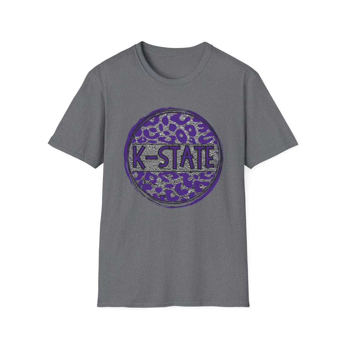 K - State Cheetah Circle Gildan 64000 - T-Shirt - Positively Sassy - K - State Cheetah Circle Gildan 64000