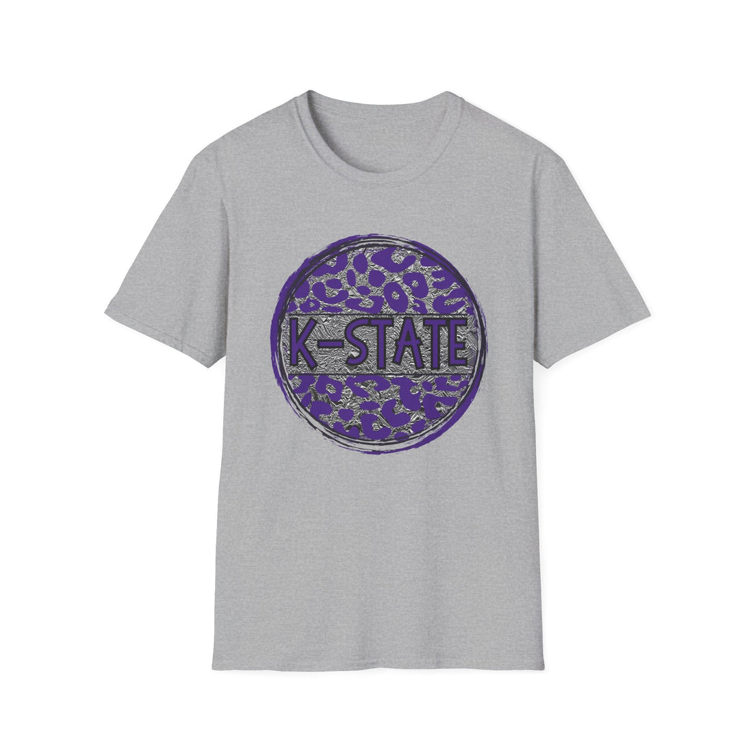 K - State Cheetah Circle Gildan 64000 - T-Shirt - Positively Sassy - K - State Cheetah Circle Gildan 64000