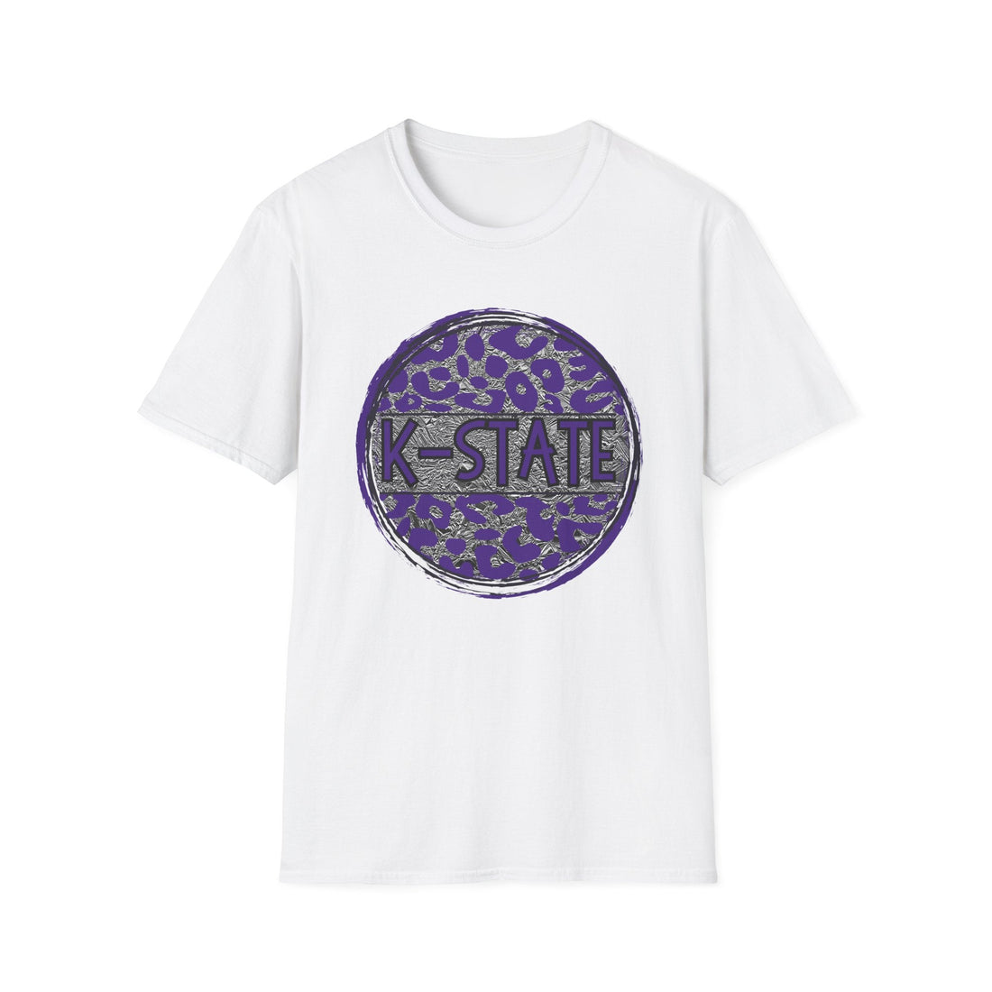 K - State Cheetah Circle Gildan 64000 - T-Shirt - Positively Sassy - K - State Cheetah Circle Gildan 64000