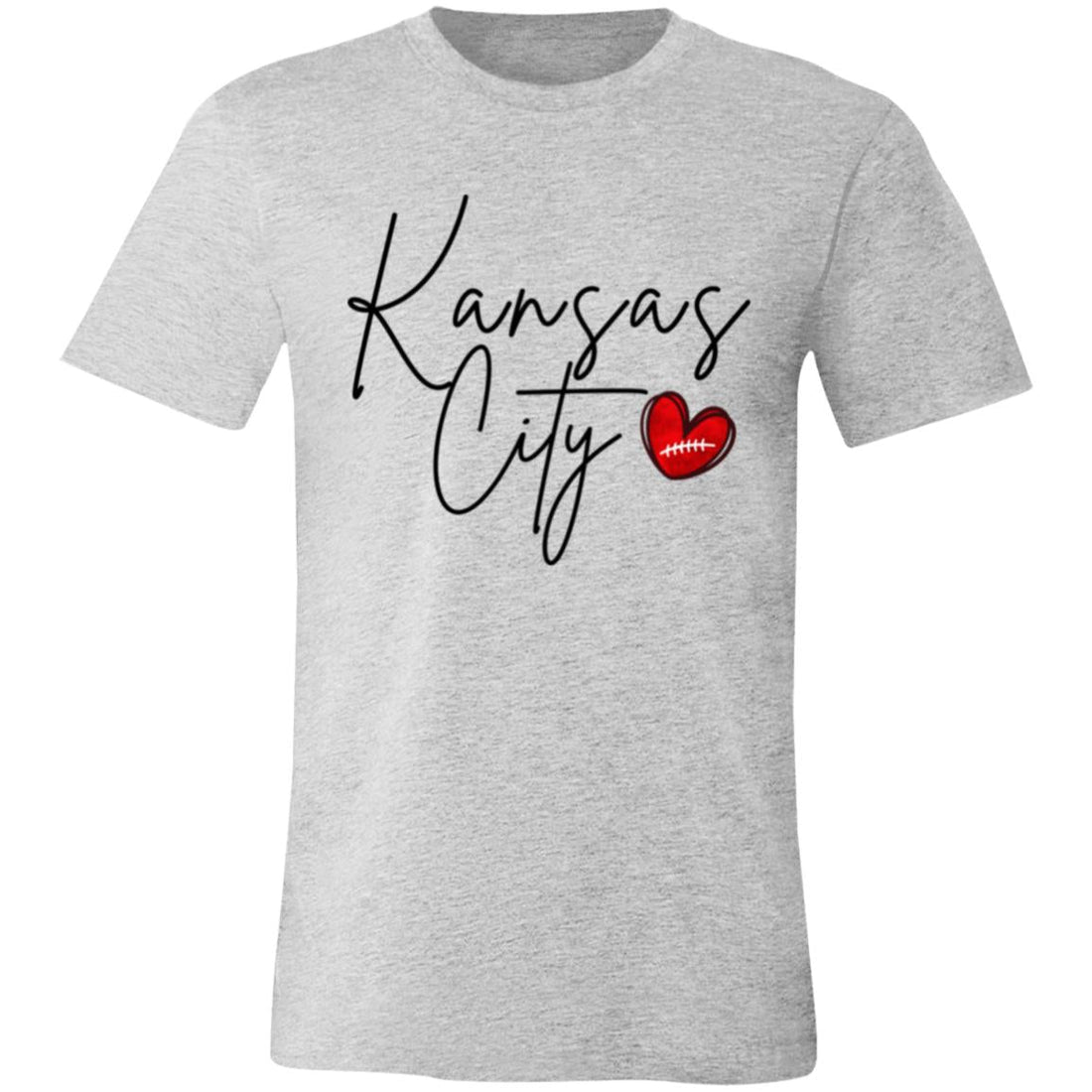 Kansas City Football Love Bella 3001 - T - Shirts - Positively Sassy - Kansas City Football Love Bella 3001