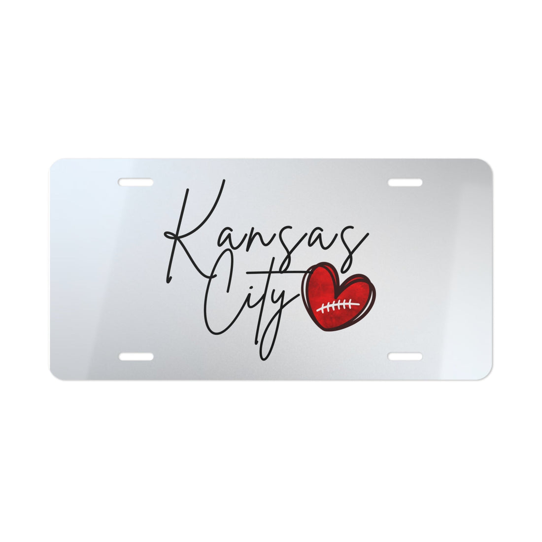 Kansas City Football Vanity Plate - Accessories - Positively Sassy - Kansas City Football Vanity Plate